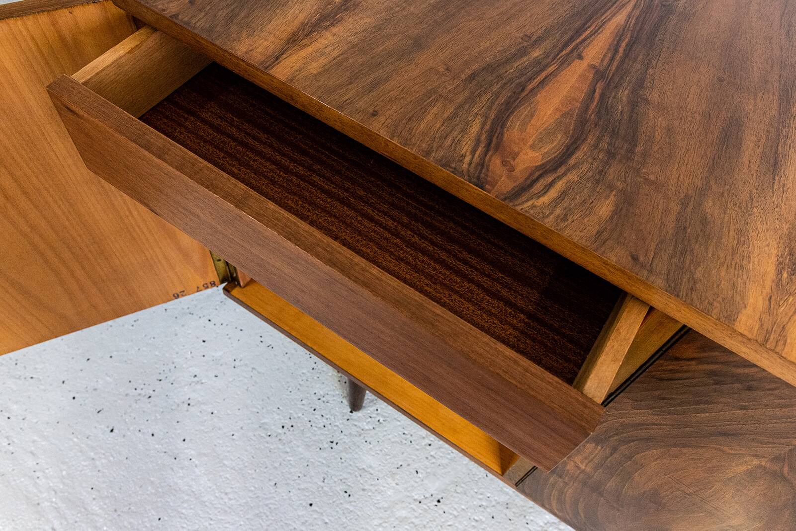 Vintage Walnut Sideboard By Lfm, Poland, 1970s