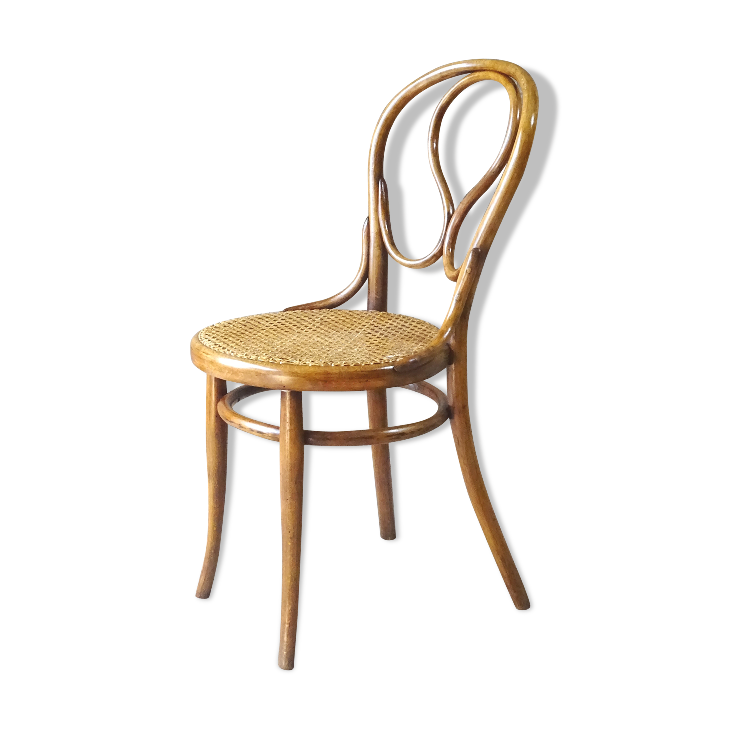 Chaise bistrot de vienne Thonet n°20, oméga cannée - ca, 1875