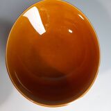 Set of 5 oval orange-yellow ceramic bowls from Faïencerie S