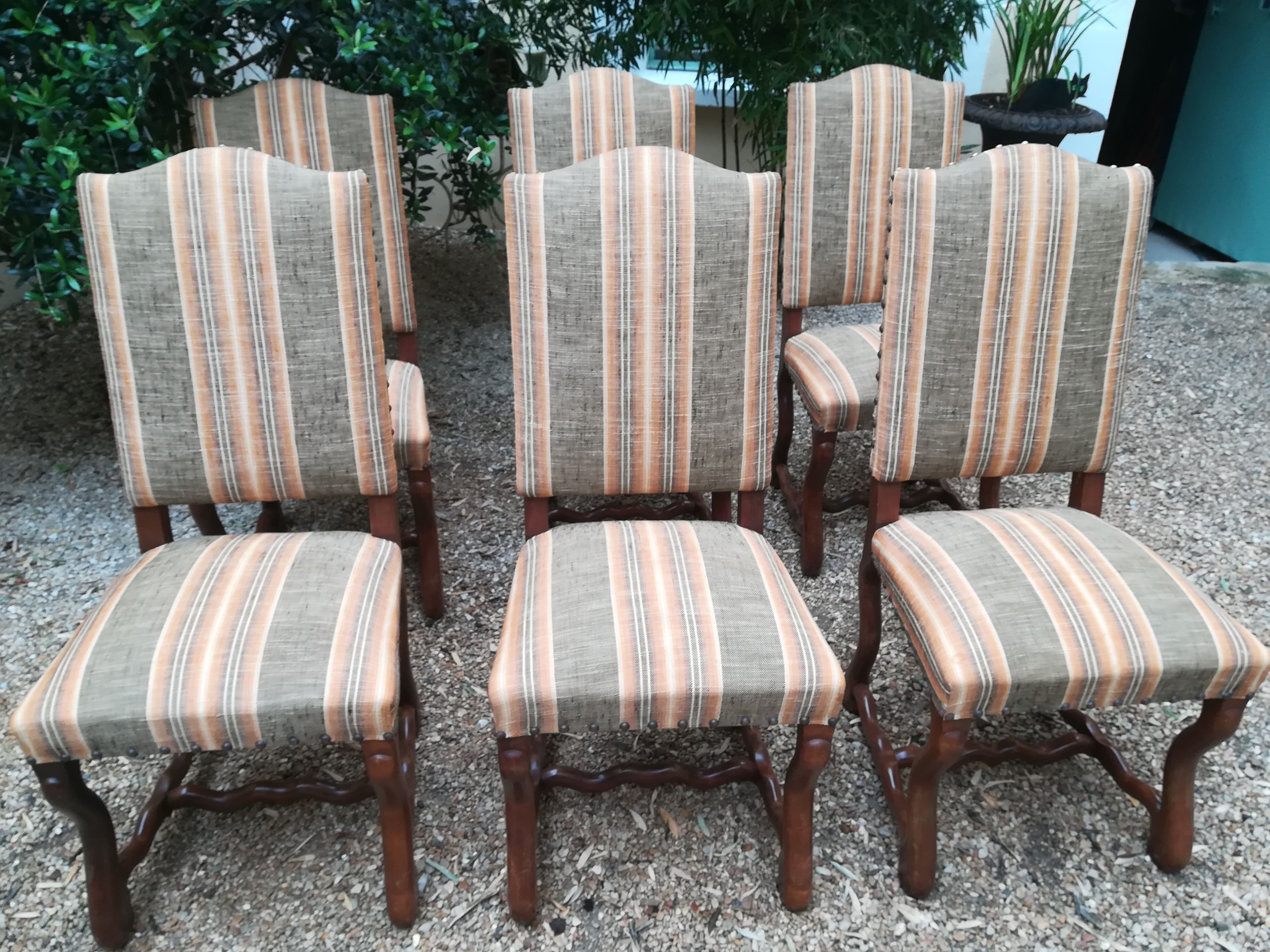 Lot of 6 sheep bone chairs