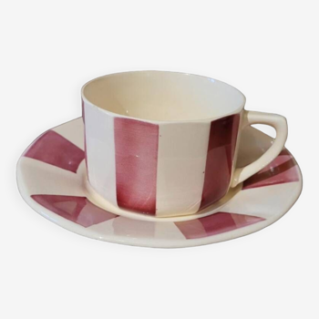Pink digoin cup and saucer