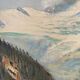Old painting, Swiss mountain landscape signed H Herzer, mid-XX century