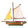 Giraud Sauveur brand half-deep hull basin sailing barge.
