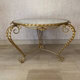 Golden coffee table and mirror 1960