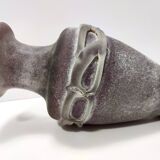 Stunning Postmodern Brown Hand-Molded Scavo Glass Vase, Italy