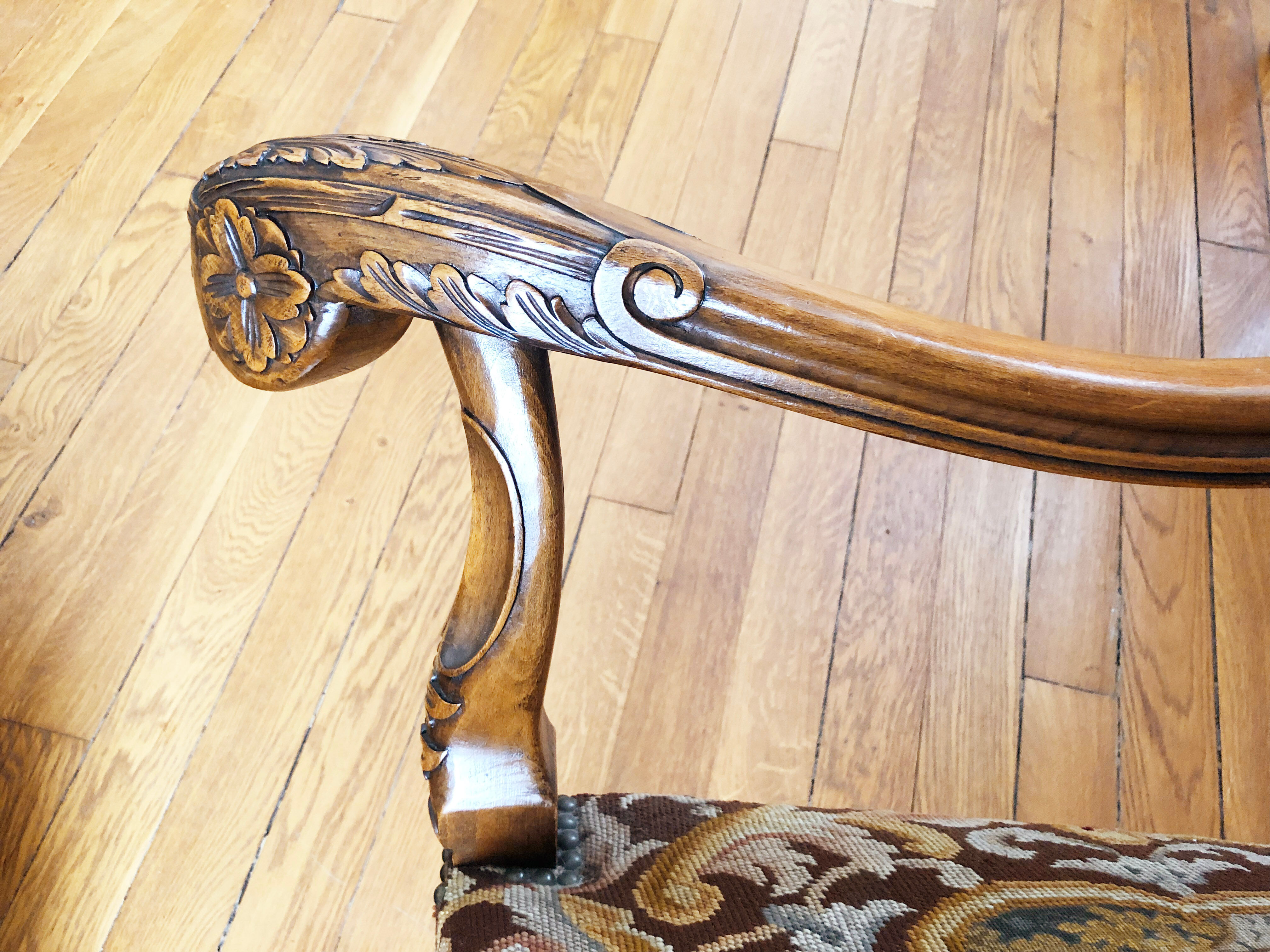 Armchair with high back called Dutch style neo-Louis XIII