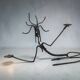Set of tribal brutalist metal candle holders women