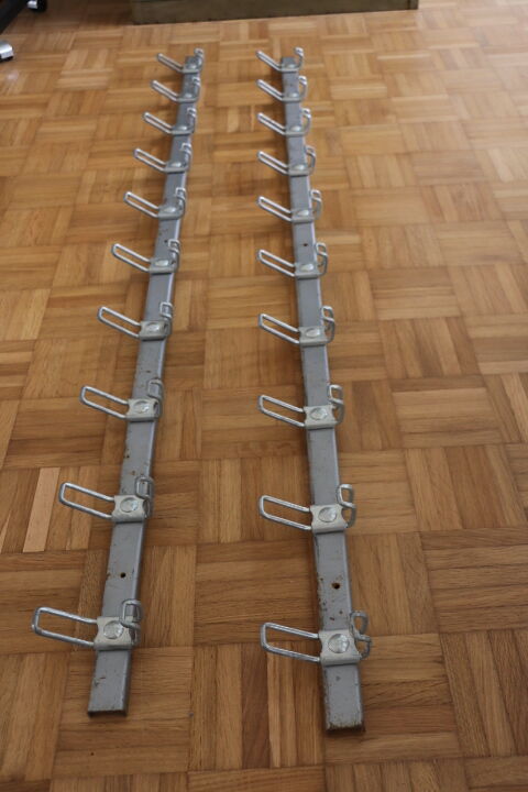Grey school wall rack 10 hooks 1500mm