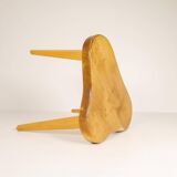 Modern Swedish Scandinavian stool in lacquered birch, 1970s.