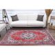 Vintage Turkish Oushak Handmade Wool Cotton Red Area Rug 124x209