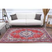 Vintage Turkish Oushak Handmade Wool Cotton Red Area Rug 124x209