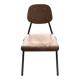 Set of 3 children's chairs from the 1960s in brown plywood with a green steel frame, school style.
