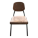 Set of 3 children's chairs from the 1960s in brown plywood with a green steel frame, school style.