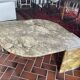 1970s marble eye-shaped coffee table
