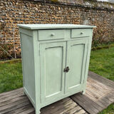 Renovated green mastic Parisian buffet.