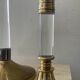 Duo of vintage brass and lucite candlesticks