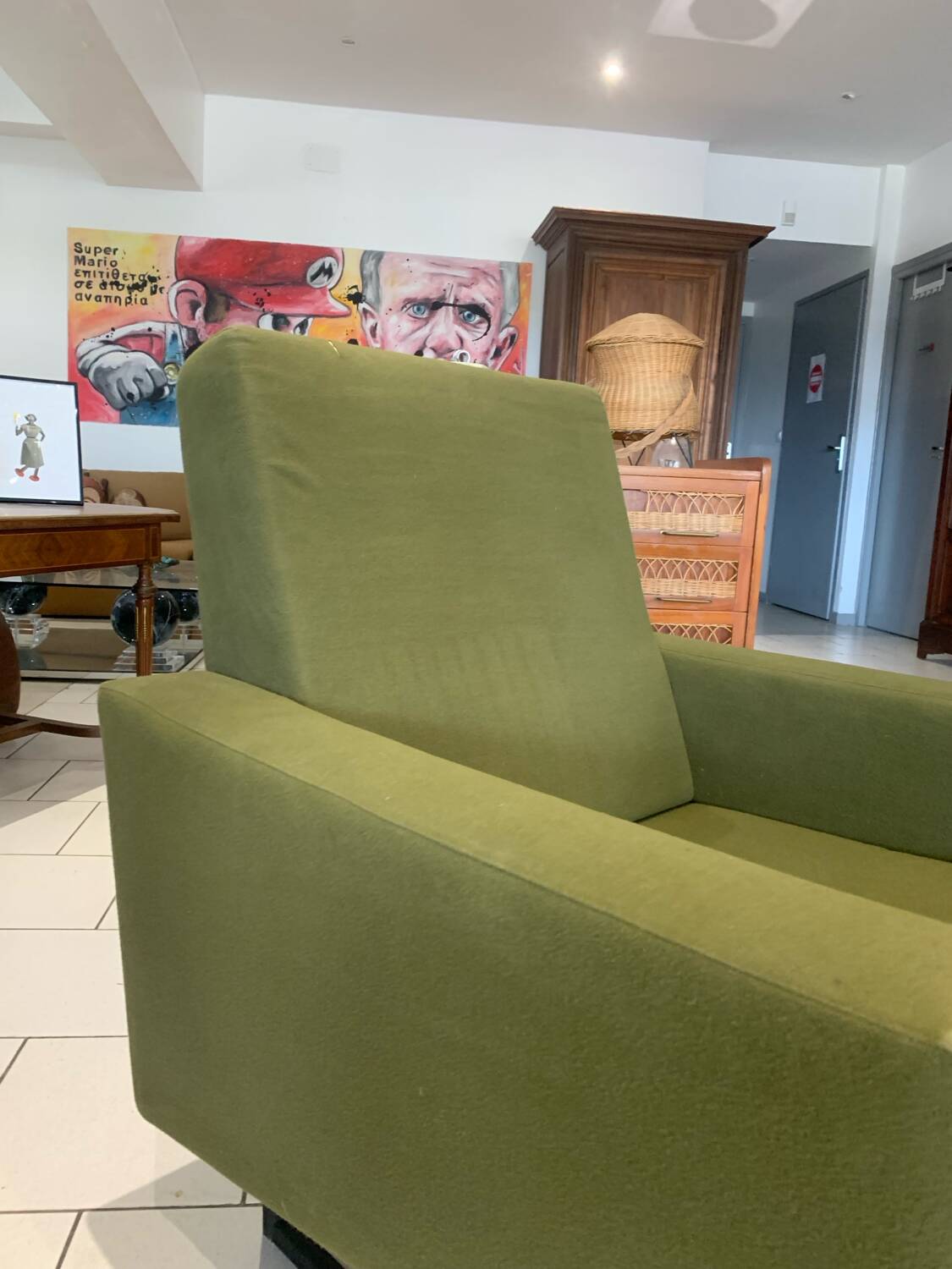 Paire Fauteuil Fero Vert Vintage circa 1960
