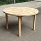 Table de repas ronde, ovale extensible scandinave en sapin poncé