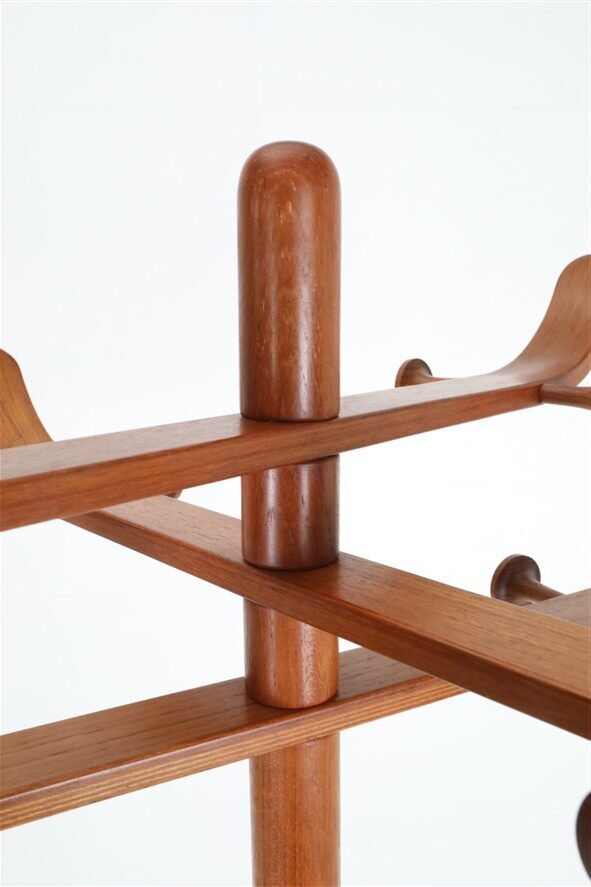 Rare large “No. 20” teak coat rack by Søren Nissen & Ebbe Gehl for Aksel Kjersgaard / 1960s / 1970s / Mid Century Danish Modern Design