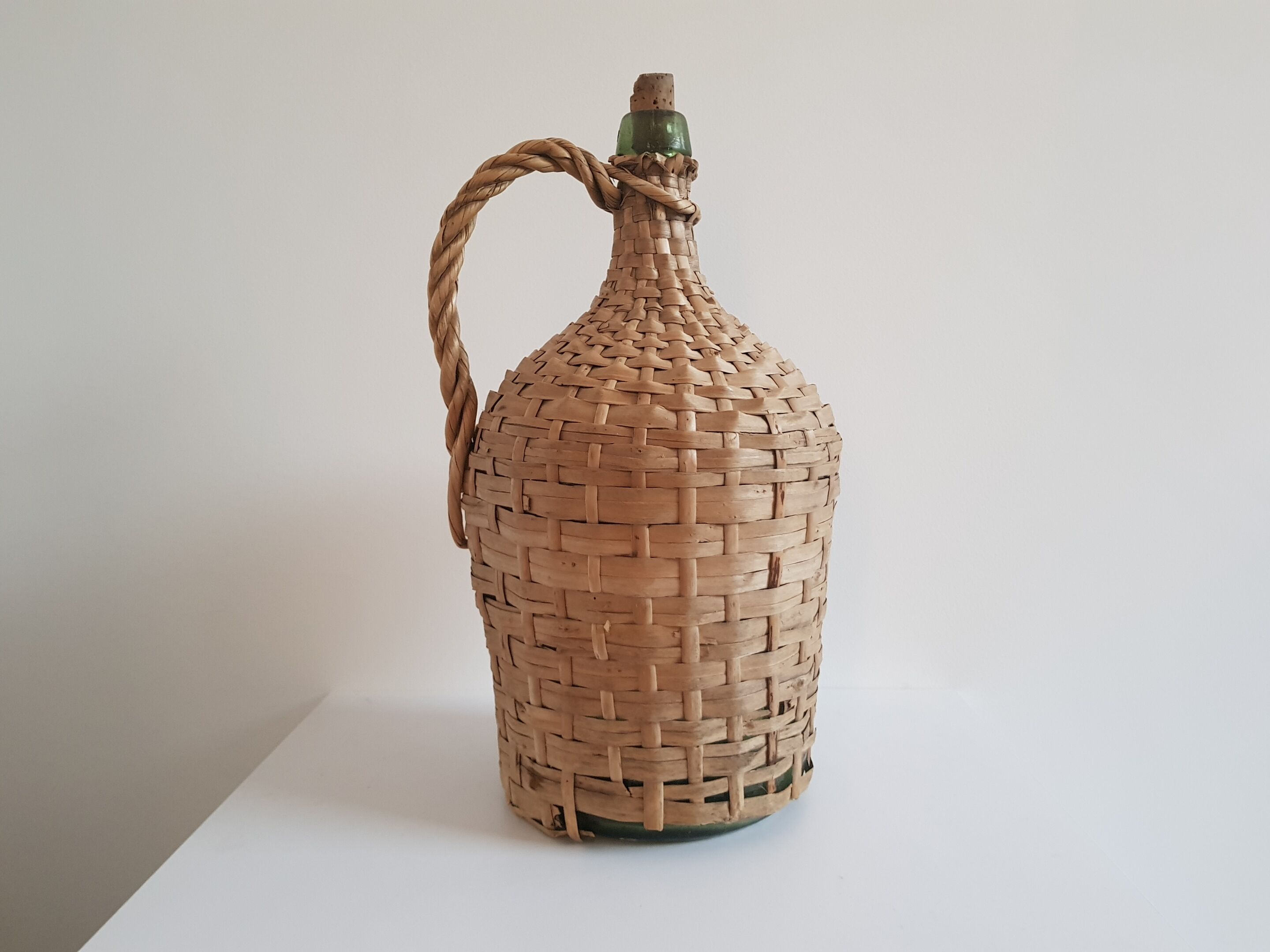 Demijohn with basket wicker h38cm