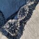 Antique Linen and Hemp Sheet Dyed in Night Blue