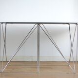 Max Sauze's "Dining Table" steel and glass, France, circa 1970
