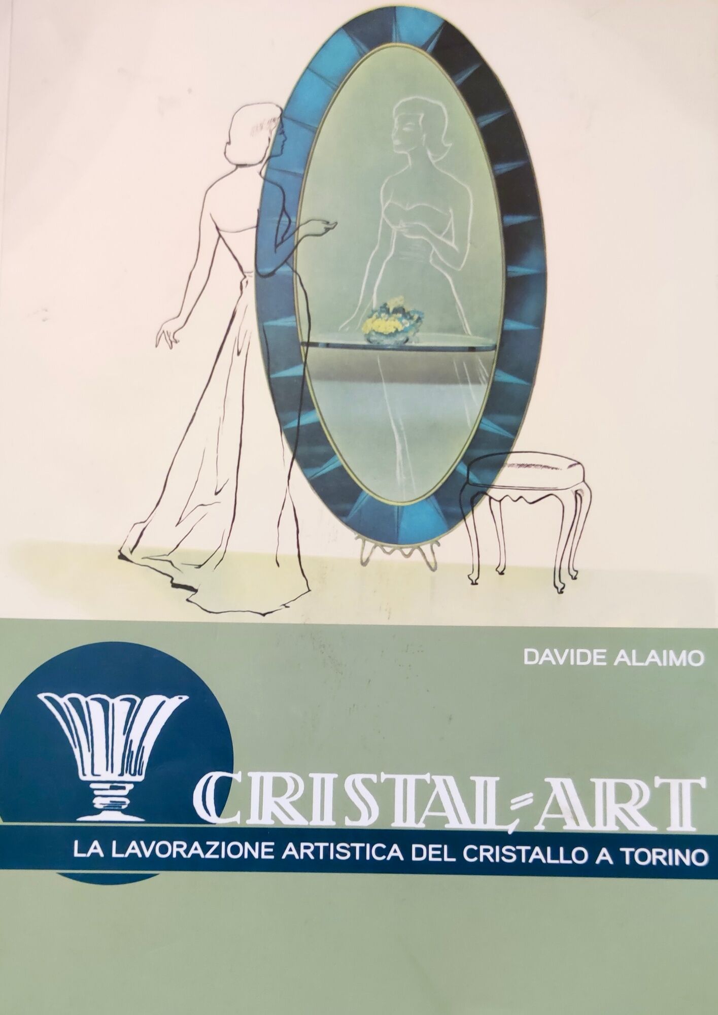 Vintage Crystal and Brass Wall-Mounted Console Table by Cristal Art, Turin Italy