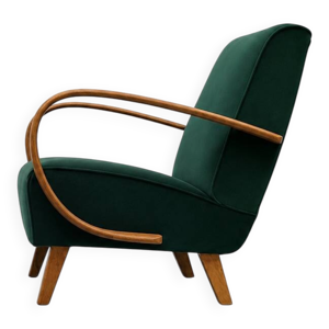 Fauteuil en bois courbé - vert velours