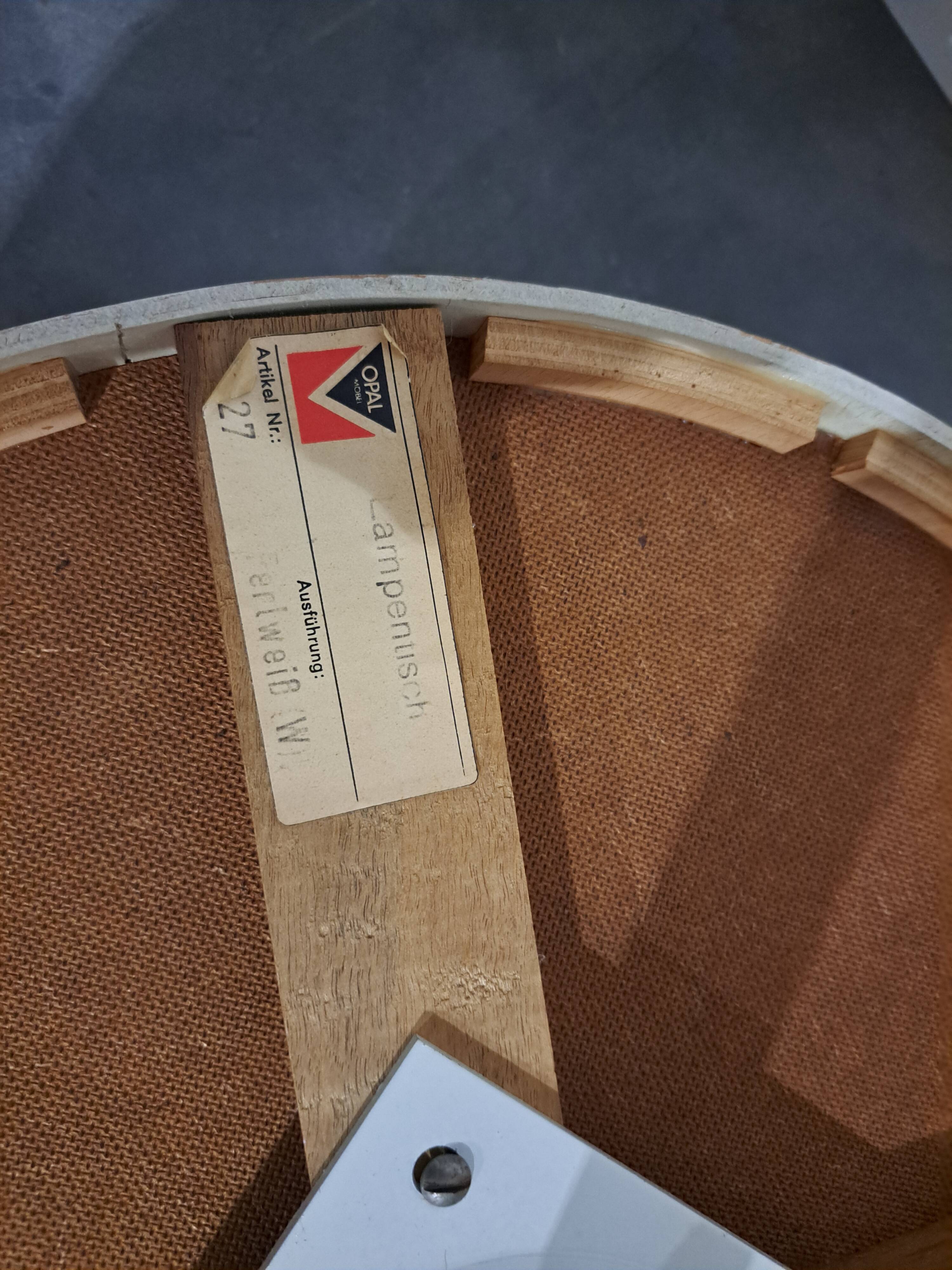 Space age design tafel Opal Möbel met rookglazen blad