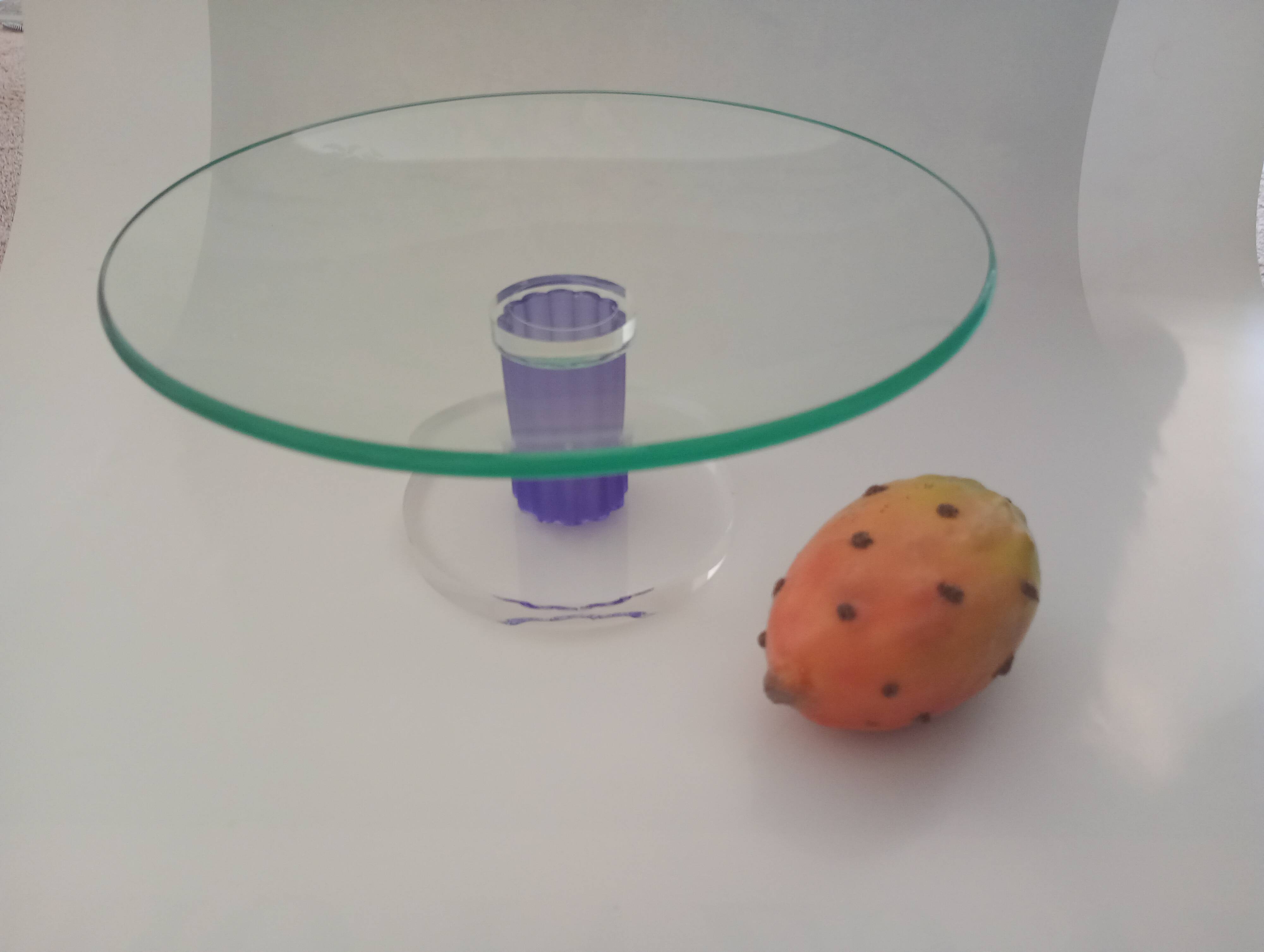 Montana glass footed bowl.Postmodern design