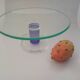 Montana glass footed bowl.Postmodern design