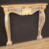 Fireplace in painted and gilded wood