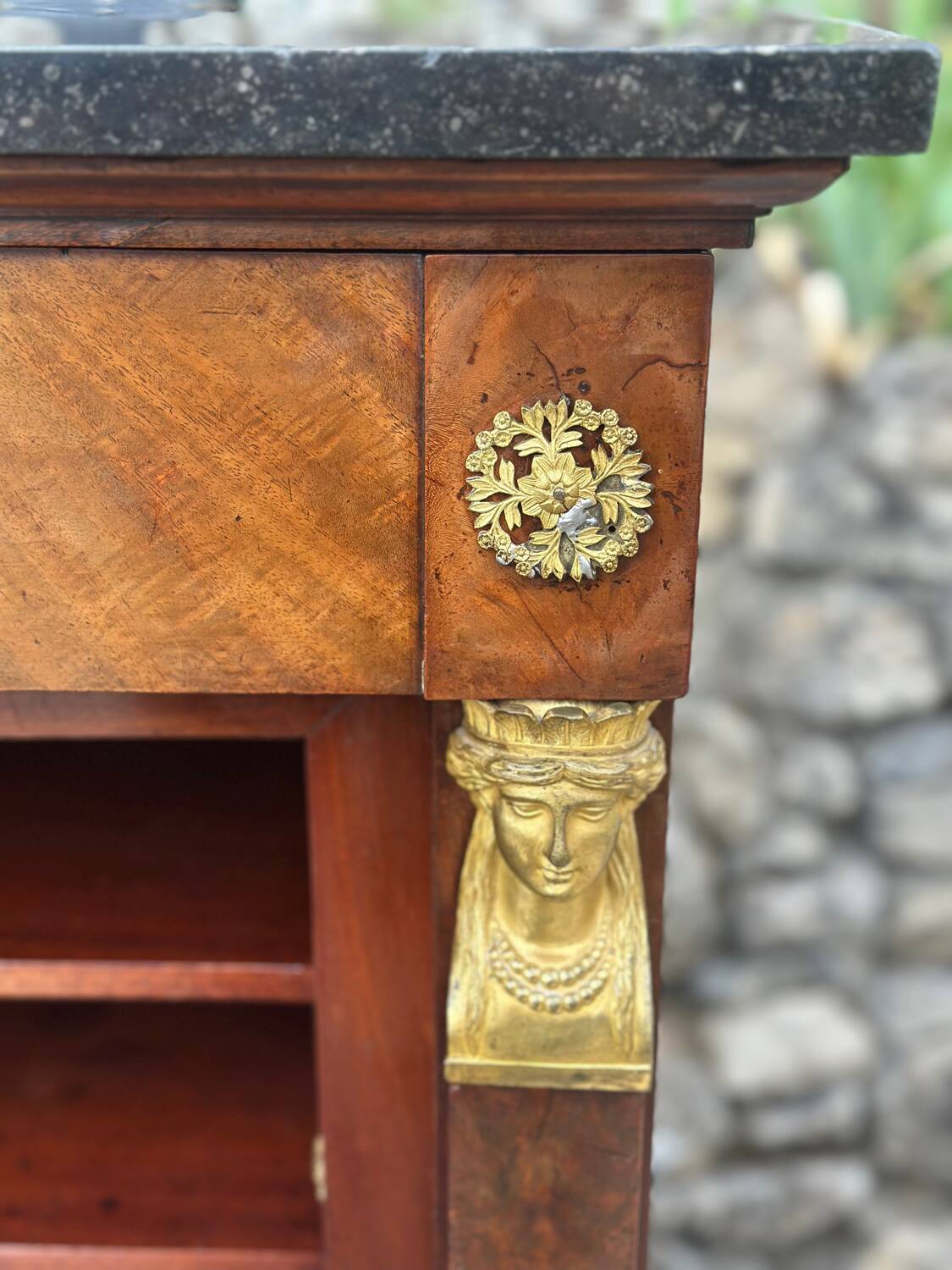 Empire period mahogany burl secretary from Egypt