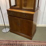 English two-body yew display case from the 1980s