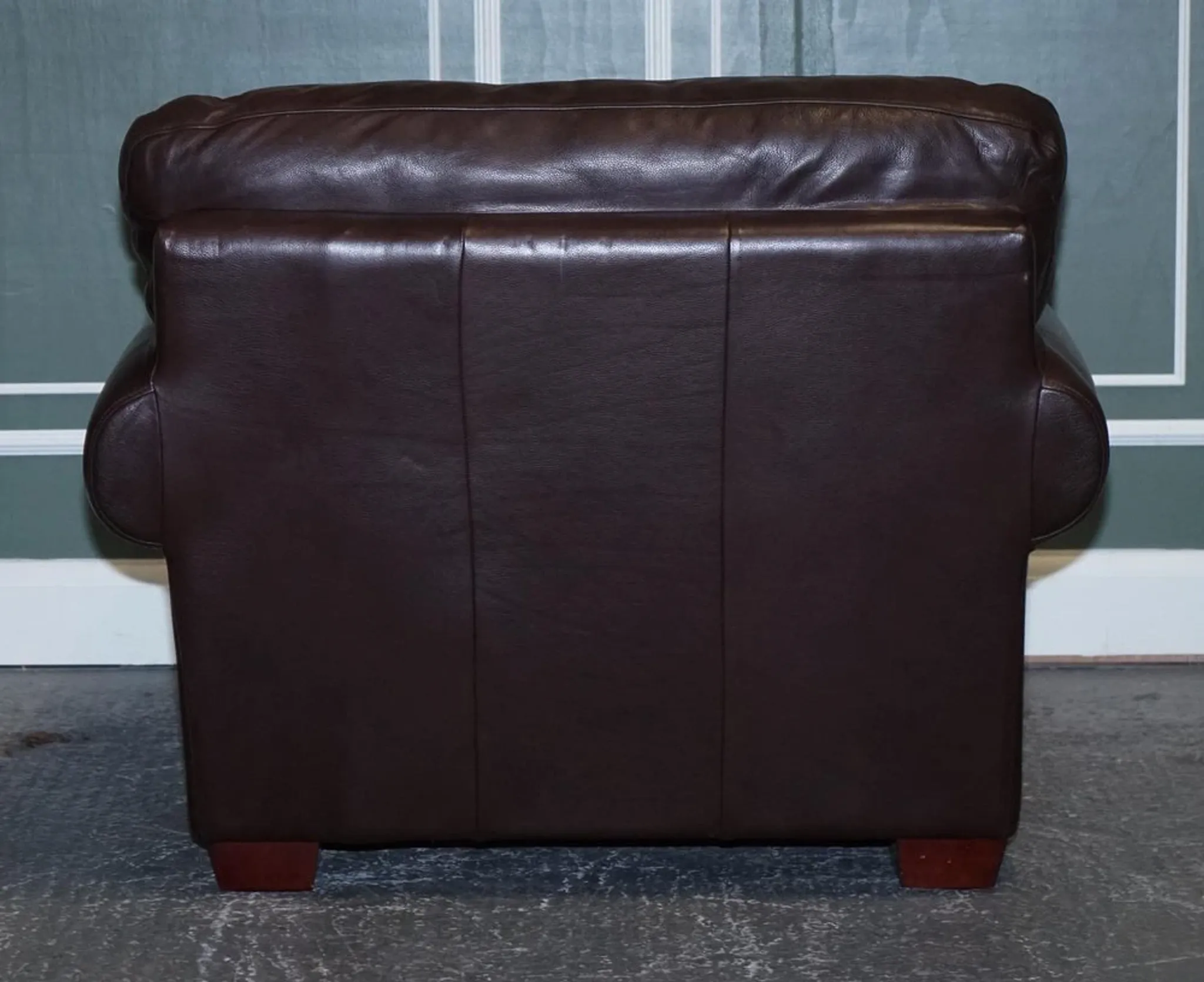 Brown Leather Armchairs, Set of 2