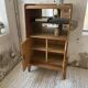 Meuble de rangement secrétaire chêne années 60