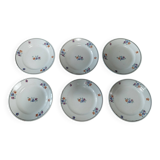 Série de six assiettes dessert en faïence terre de fer Saint Amand