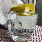 Large engraved crystal pitcher
