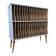 Vintage mint blue wooden display cabinet / storage system for vinyl records