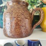Pitcher carafe in glazed pyrite stoneware from the 60s