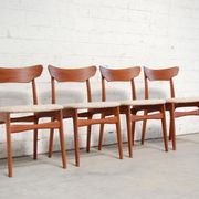 Set of teak and oak chairs by Schiønning & Elgaard 1960