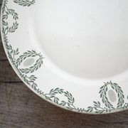 Cake dish on foot, old compotier by the Sarreguemines factory, France