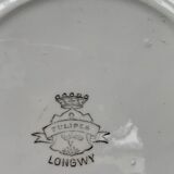 6 flat plates tulip pattern, longwy. Art deco