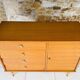 Large vintage chest of drawers with 4 drawers and oak storage, circa 1960s.