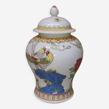 Ancien pot à gingembre / thé potiche , vase en porcelaine de chine signé