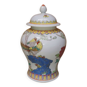 Ancien pot à gingembre / thé potiche , vase en porcelaine de chine signé