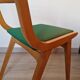 Scandinavian chair vintage beech and green vinyl