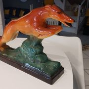 Sculture ceramique lévrier art déco années 1930