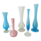 Set of 5 pastel opaline soliflore vases