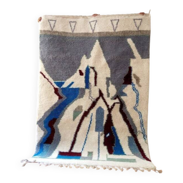 Handwoven Moroccan rug - handmade Berber Moroccan rug - colourful rug - 225x148